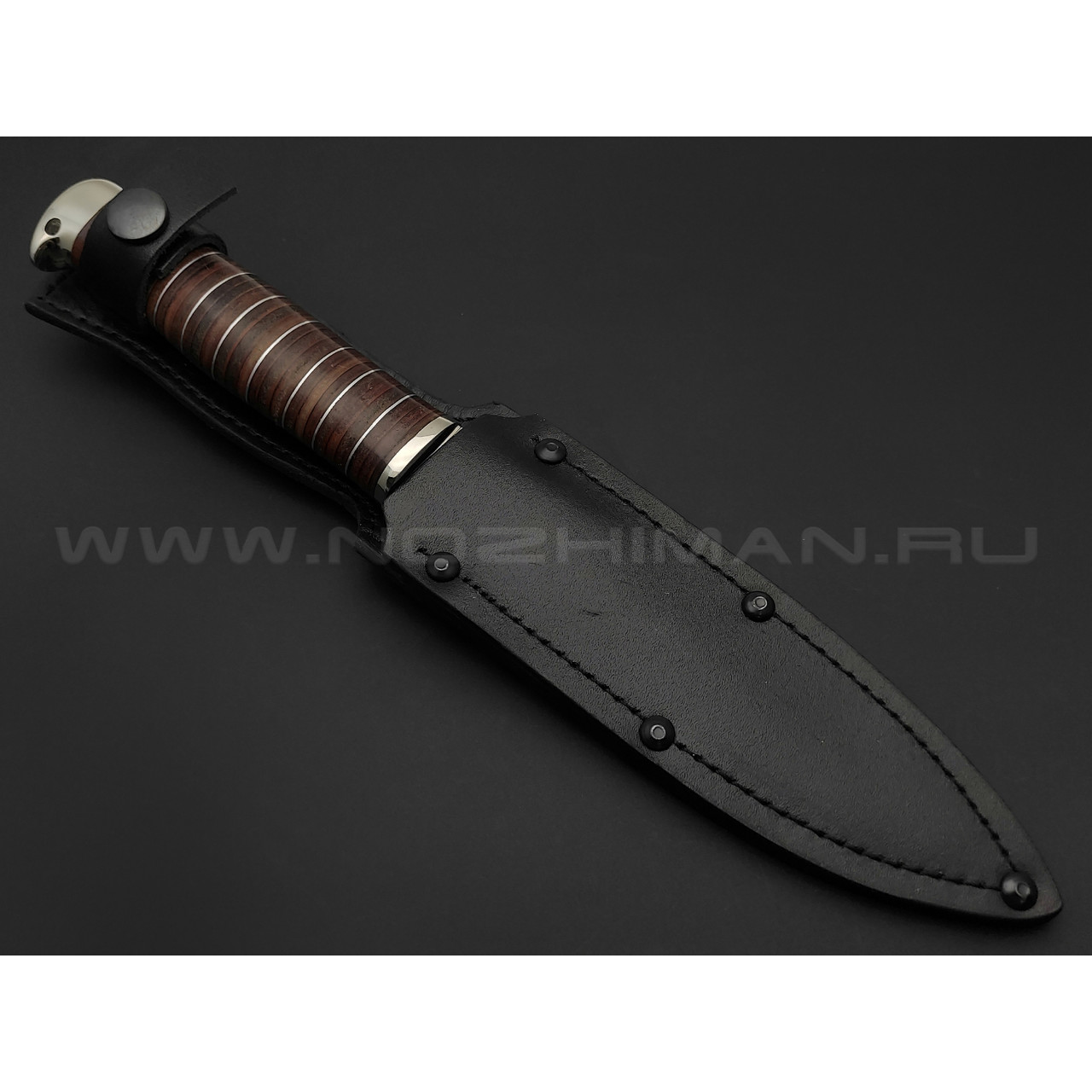 Нож "Пограничник" сталь 110Х18МШД, рукоять наборная кожа (Титов & Солдатова)