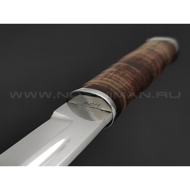 Нож "Горец-2" сталь 110Х18МШД, рукоять наборная кожа (Титов & Солдатова)