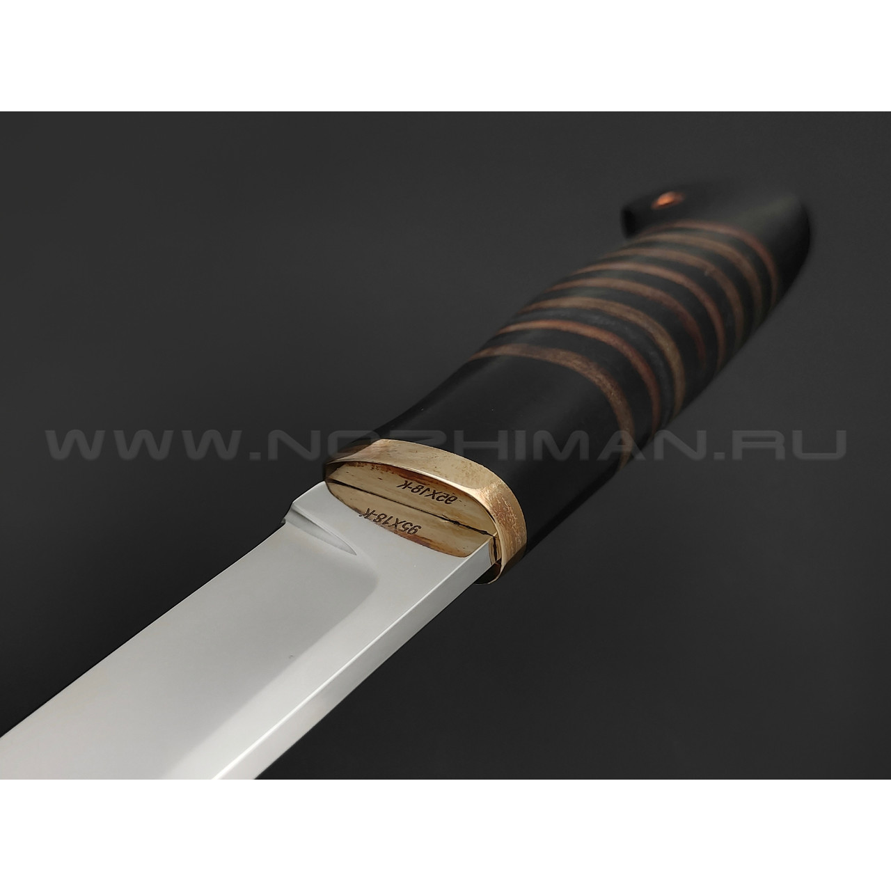 Нож "Засапожный-3" сталь 95Х18, рукоять наборная кожа (Титов и Солдатова)