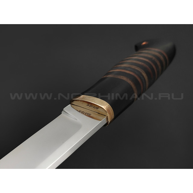 Нож "Засапожный мод.3" сталь 95Х18, рукоять наборная кожа (Титов и Солдатова)