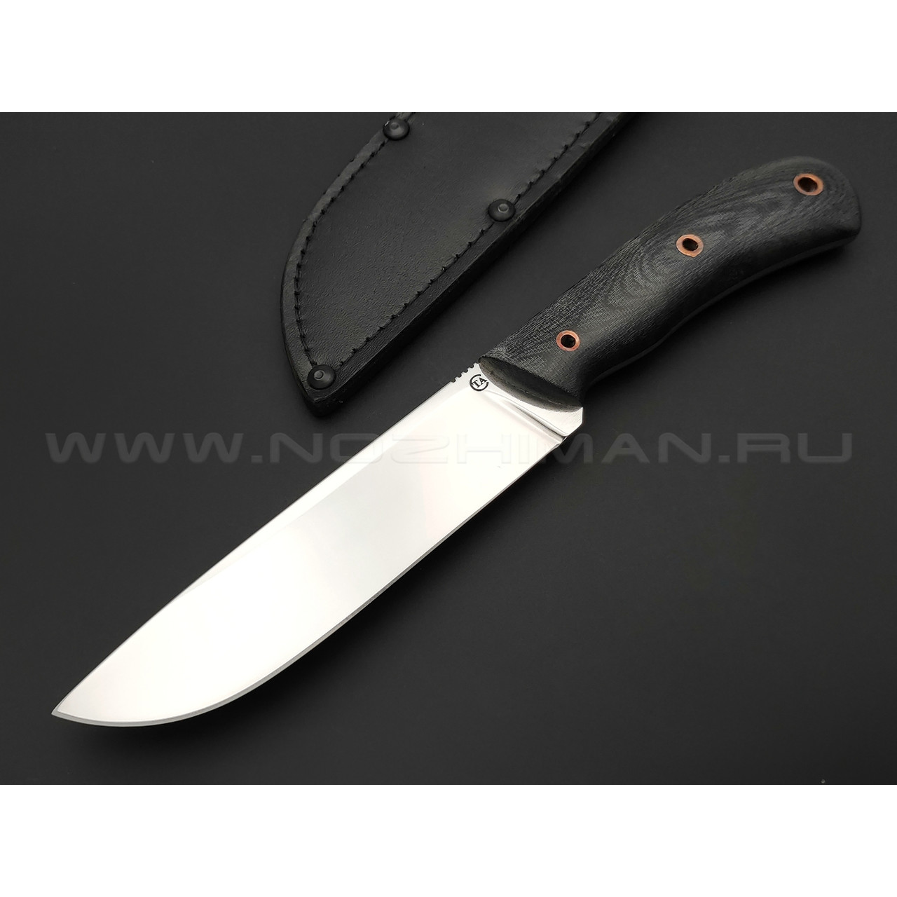 Нож Сибиряк сталь 95Х18, рукоять серая микарта (Титов и Солдатова)
