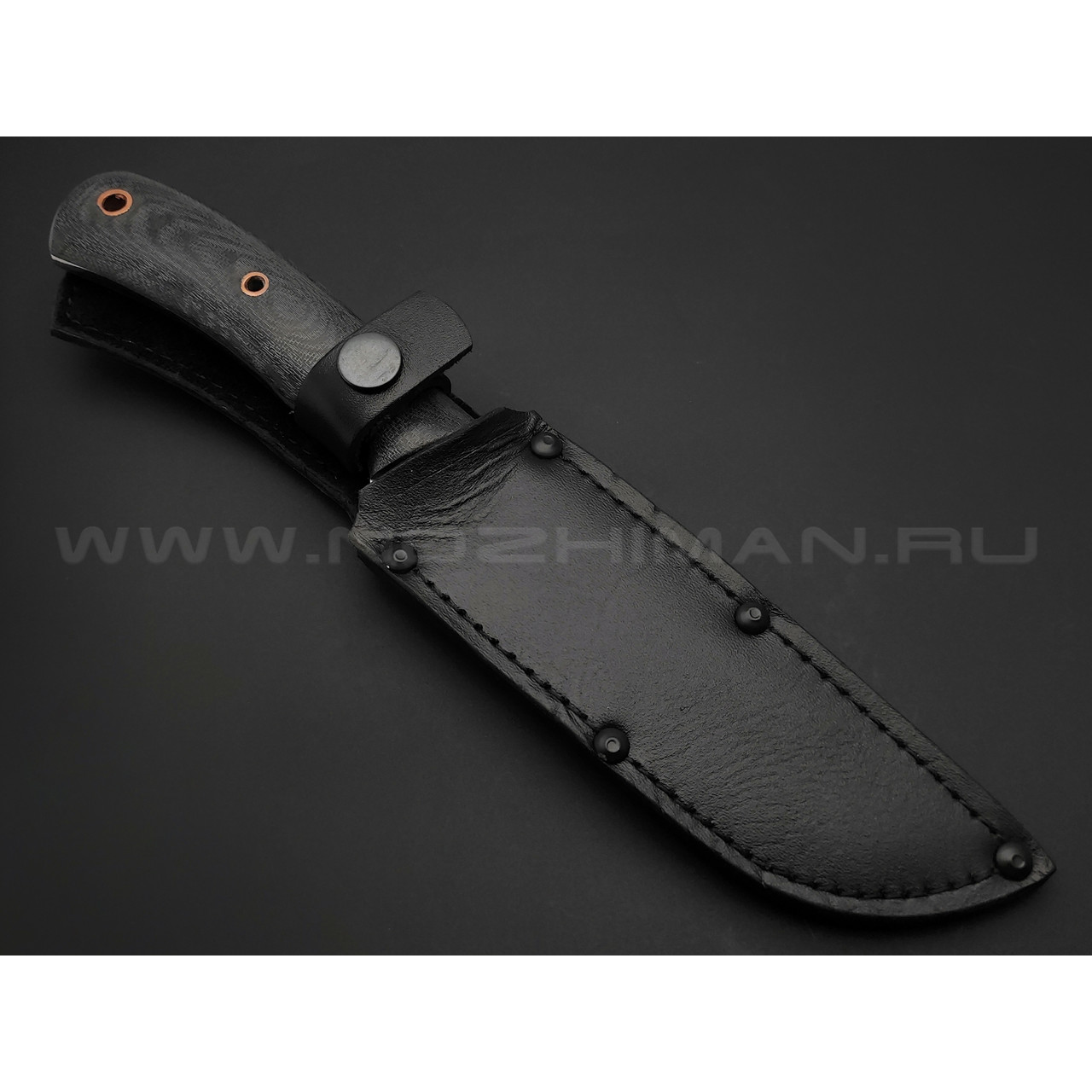Нож Сибиряк сталь 95Х18, рукоять серая микарта (Титов и Солдатова)