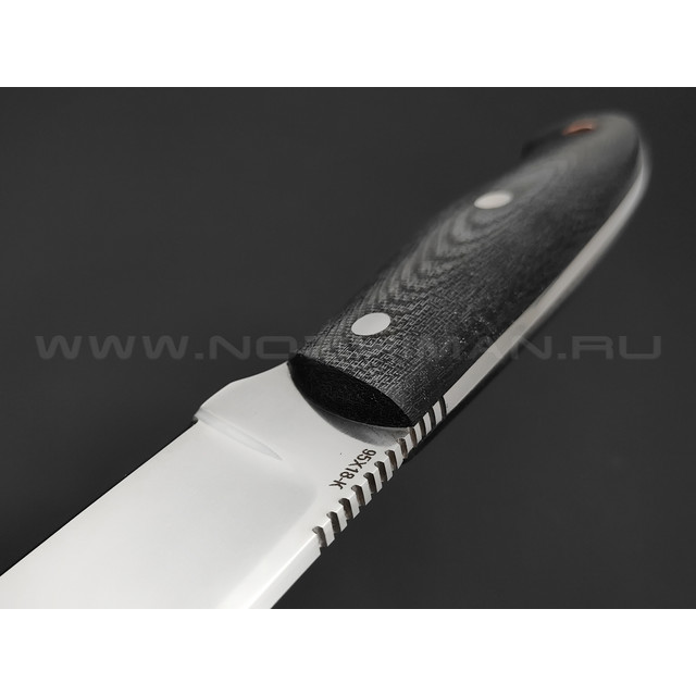 Нож Сибирь-4 удлиненный, сталь 95Х18, рукоять серая микарта (Титов и Солдатова)
