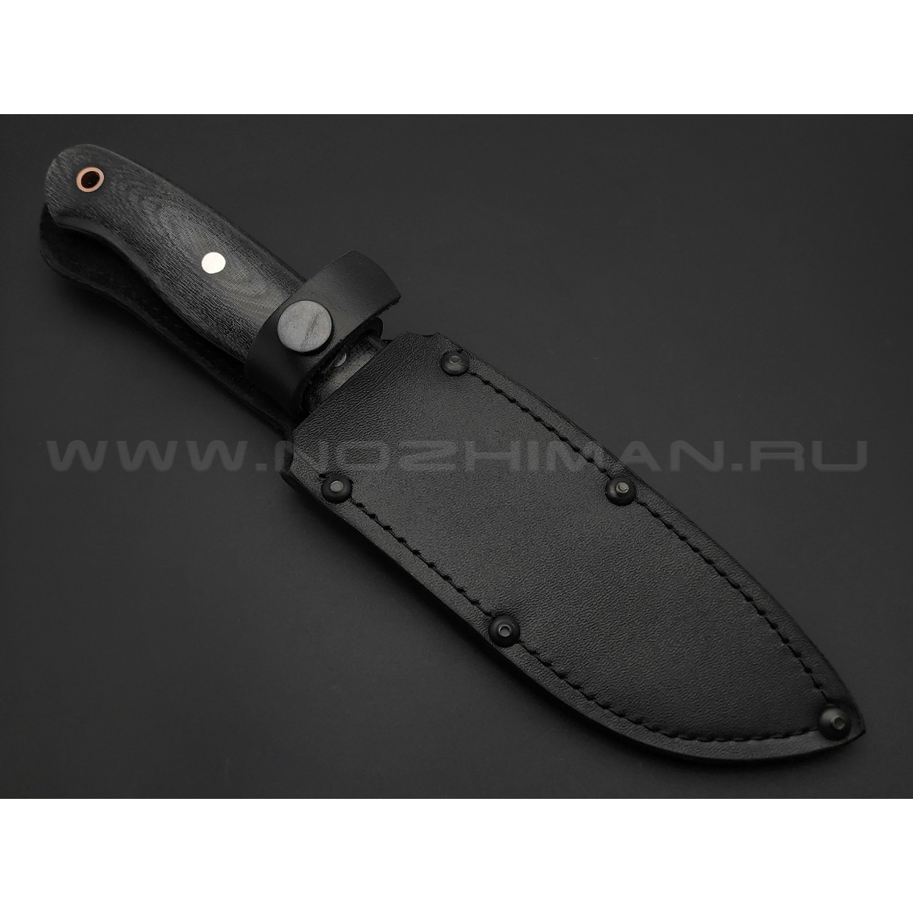 Нож Сибирь-4 удлиненный, сталь 95Х18, рукоять серая микарта (Титов и Солдатова)