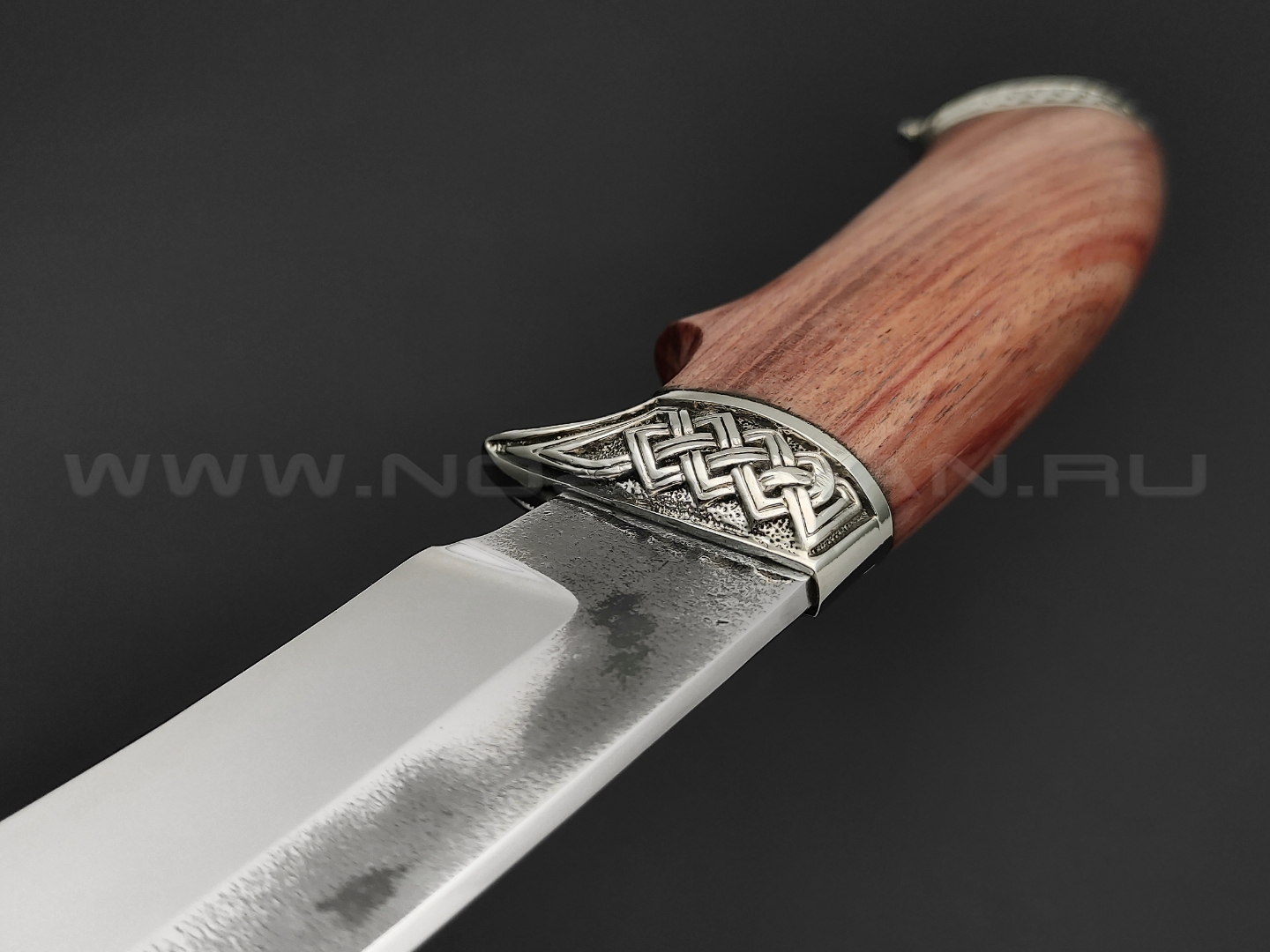 Нож "Волк" сталь 95Х18, рукоять дерево бубинга, мельхиор (Тов. Завьялова)