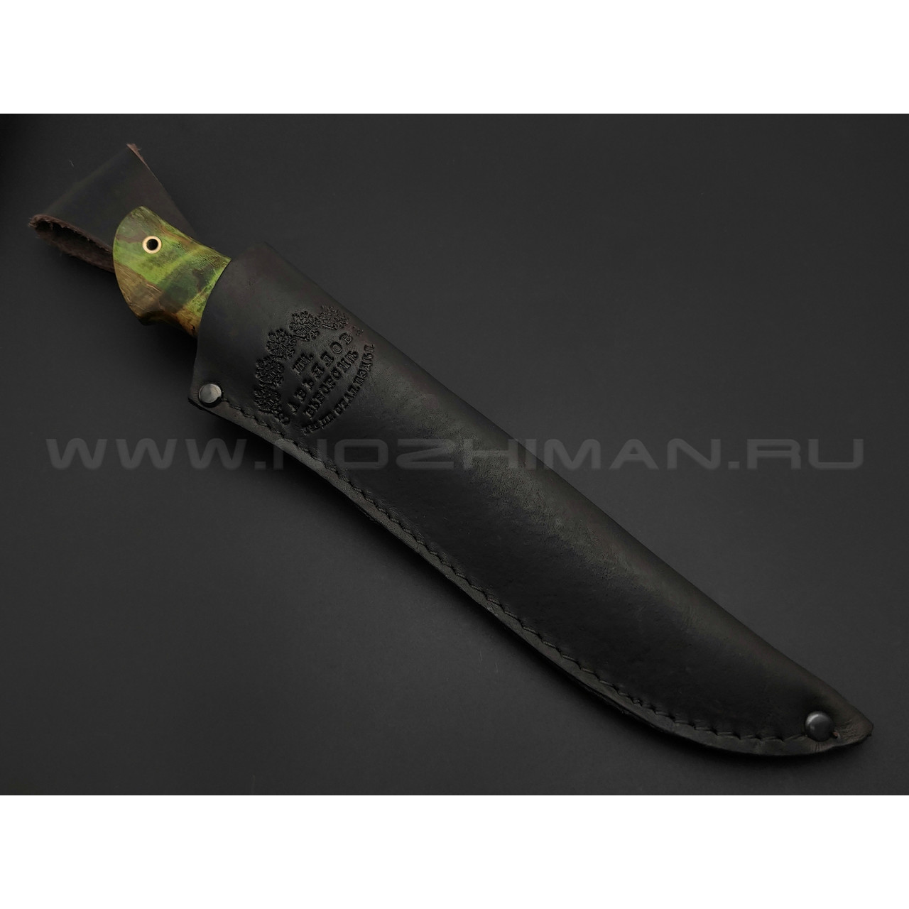 Нож "Ладья" сталь K340, рукоять карельская береза, латунь (Тов. Завьялова)