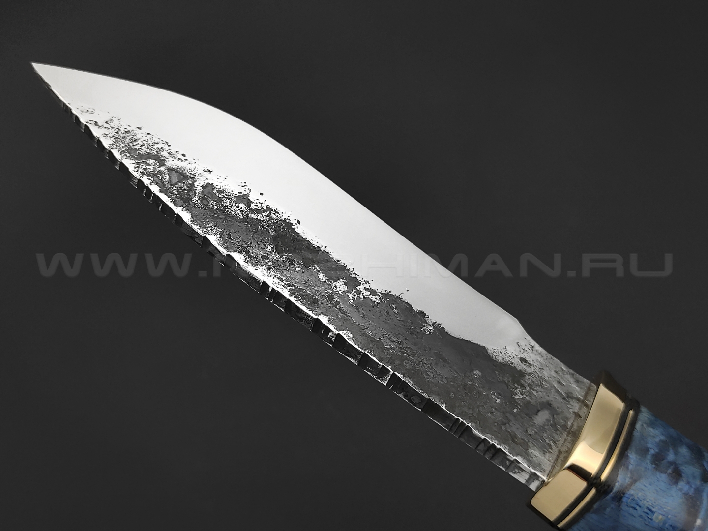 Нож "Аврора" сталь 9ХС, рукоять карельская берёза, латунь (Тов. Завьялова)