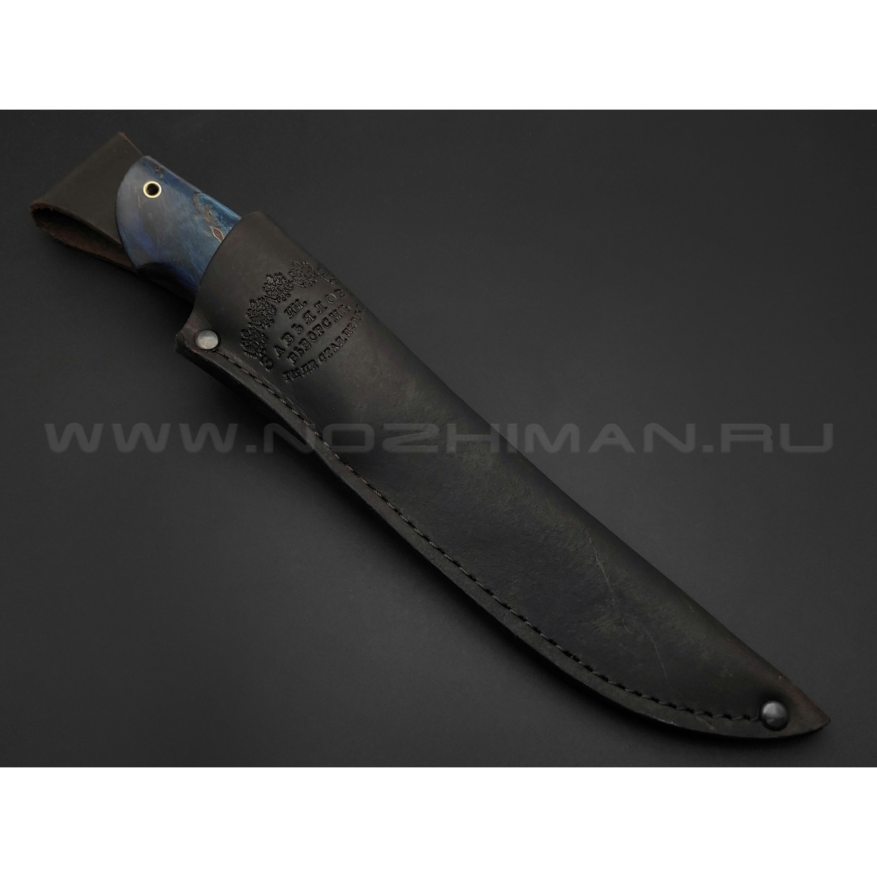 Нож "Фидель" сталь K340, рукоять карельская берёза, кориан, латунь (Тов. Завьялова)