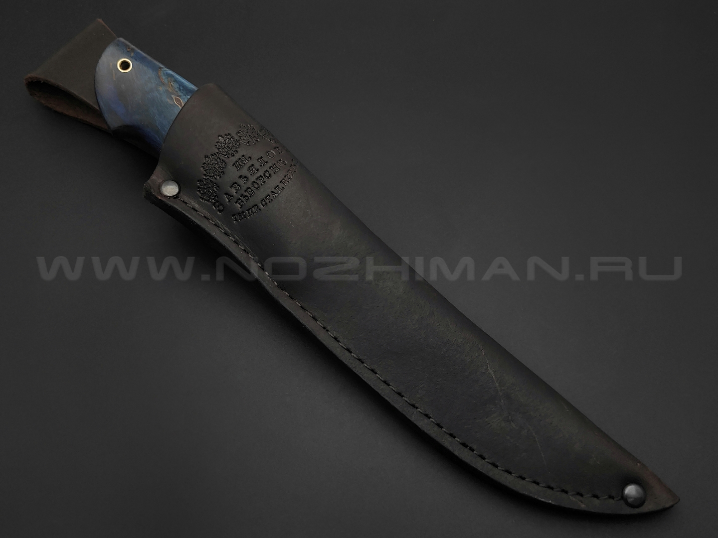 Нож "Фидель" сталь K340, рукоять карельская берёза, кориан, латунь (Тов. Завьялова)