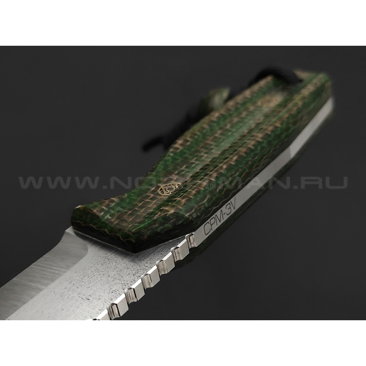 Нож Burlax BX0074 сталь CPM-3V, рукоять зеленая джутовая микарта