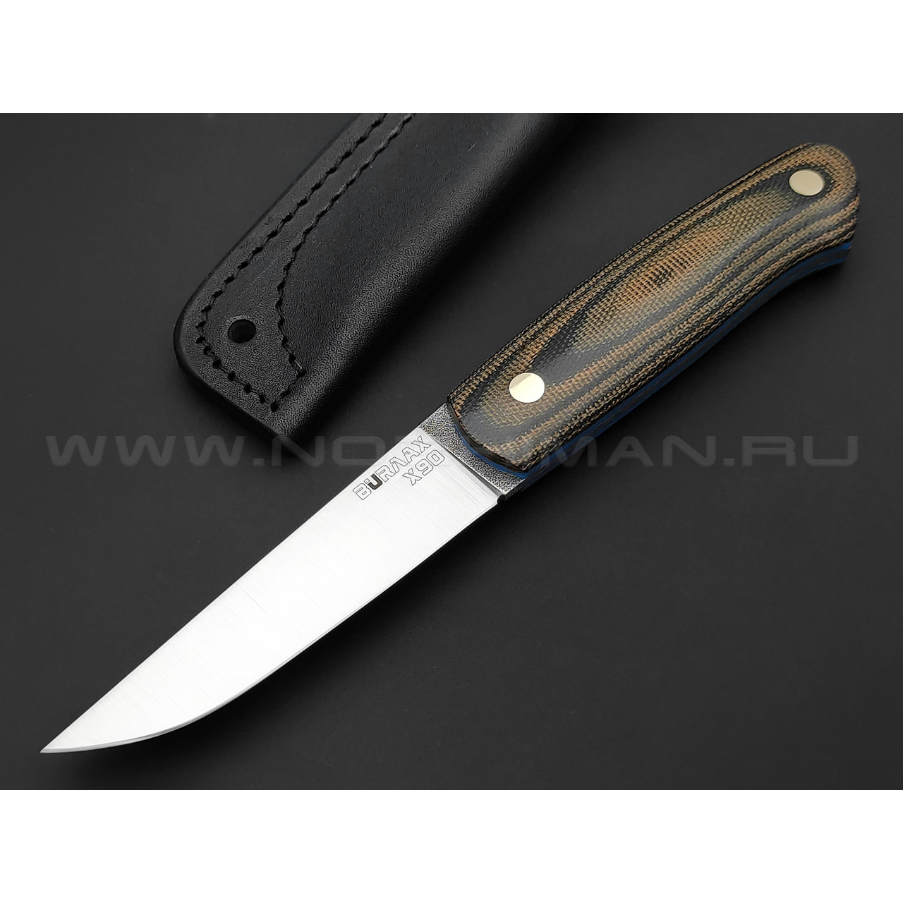 Нож Burlax BX0052 сталь X90, рукоять черно-зеленая микарта