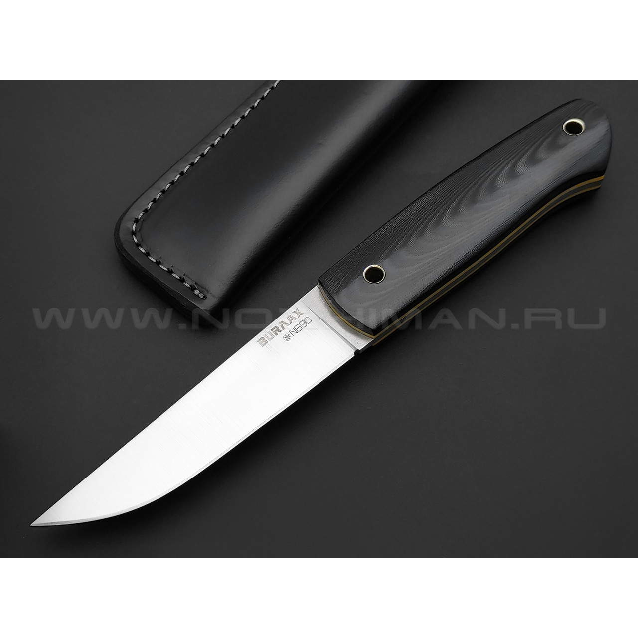 Нож Burlax BX0025 сталь N690, рукоять черно-серая микарта