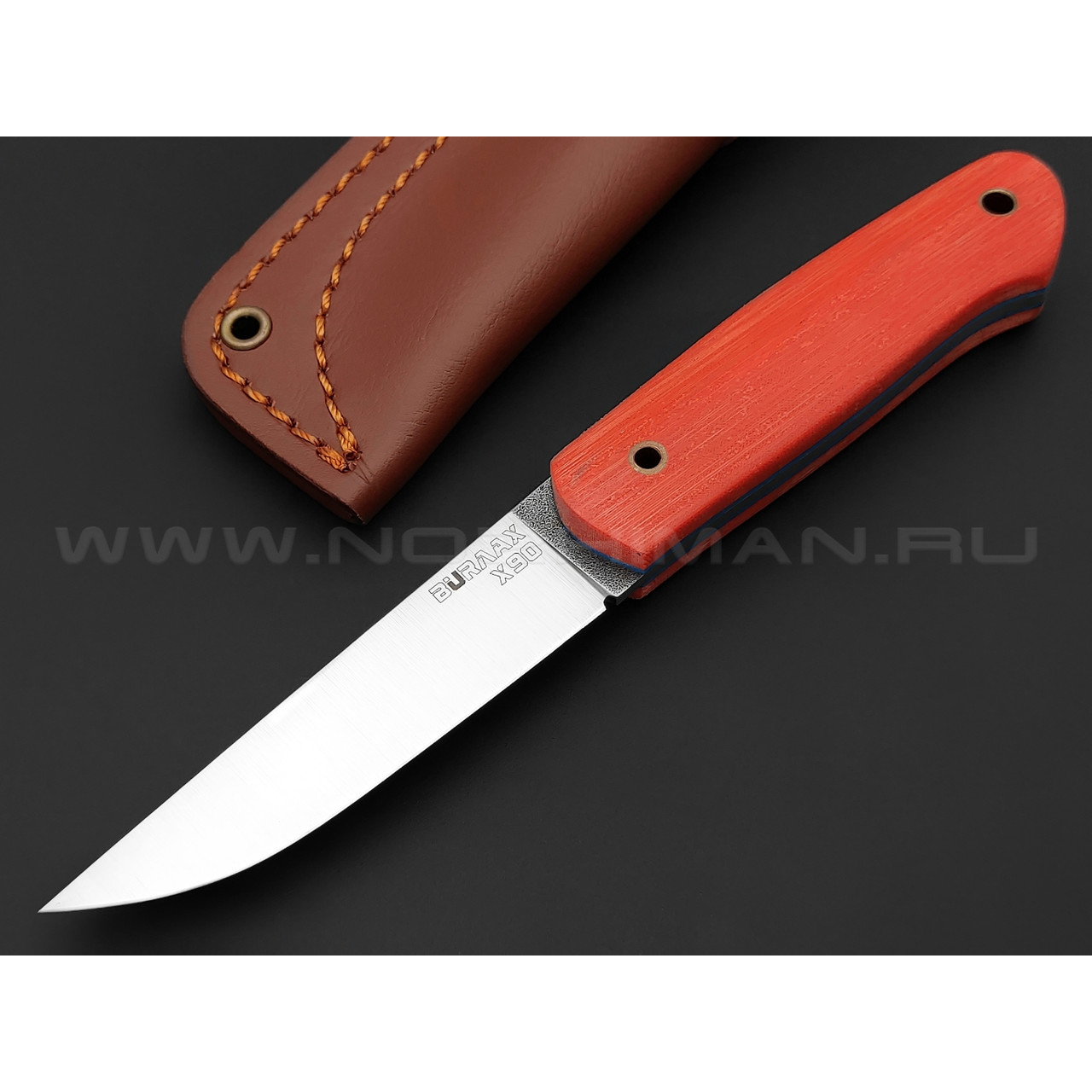 Нож Burlax BX0013 сталь X90, рукоять оранжевая микарта