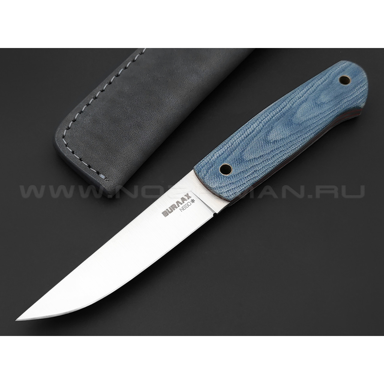 Нож Burlax BX0062 сталь N690, рукоять синяя микарта джинс