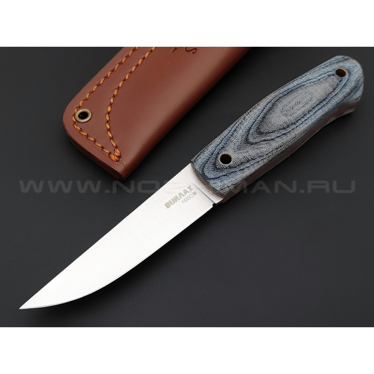 Нож Burlax BX0065 сталь N690, рукоять микарта джинс
