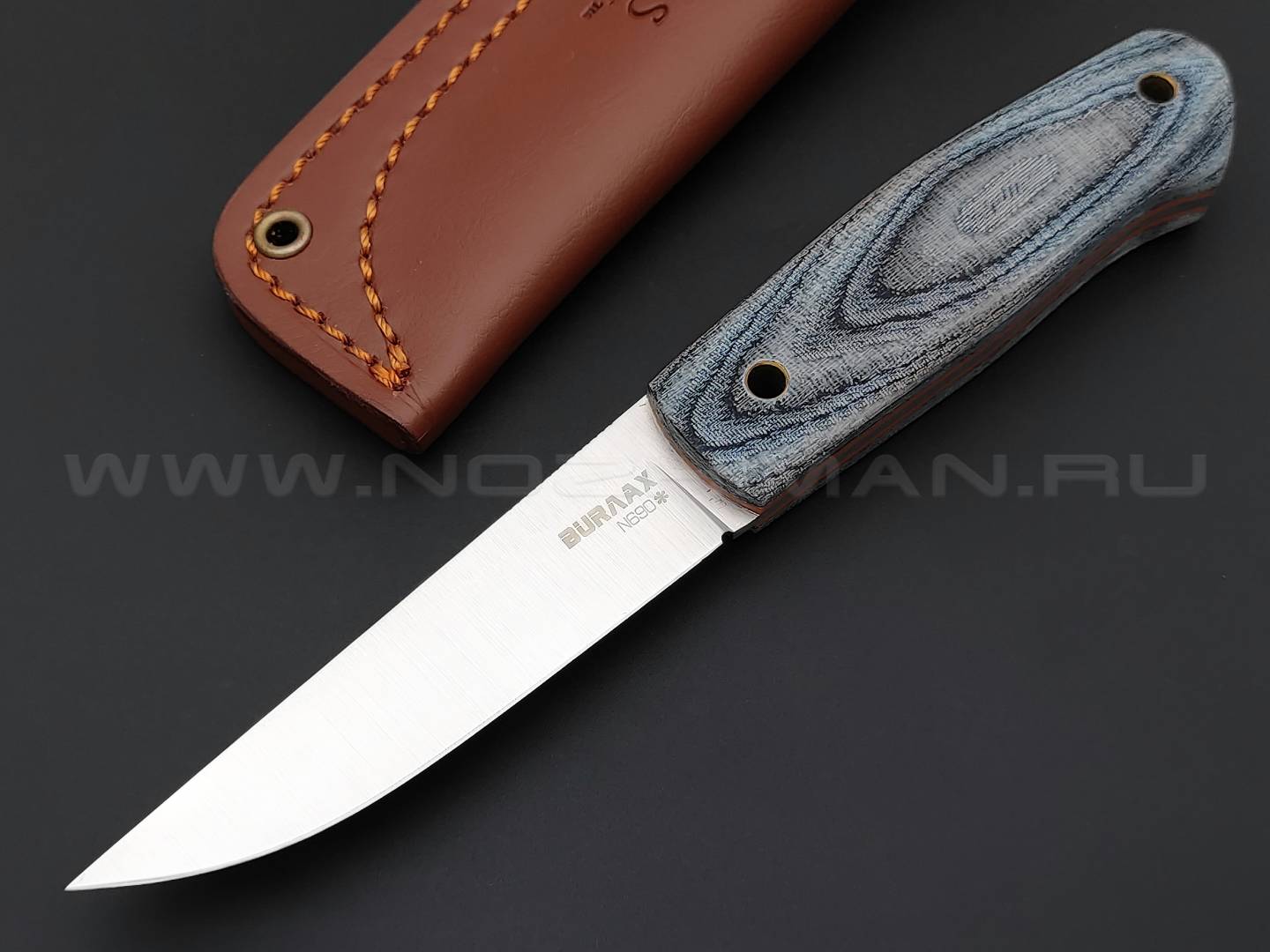 Нож Burlax BX0065 сталь N690, рукоять микарта джинс