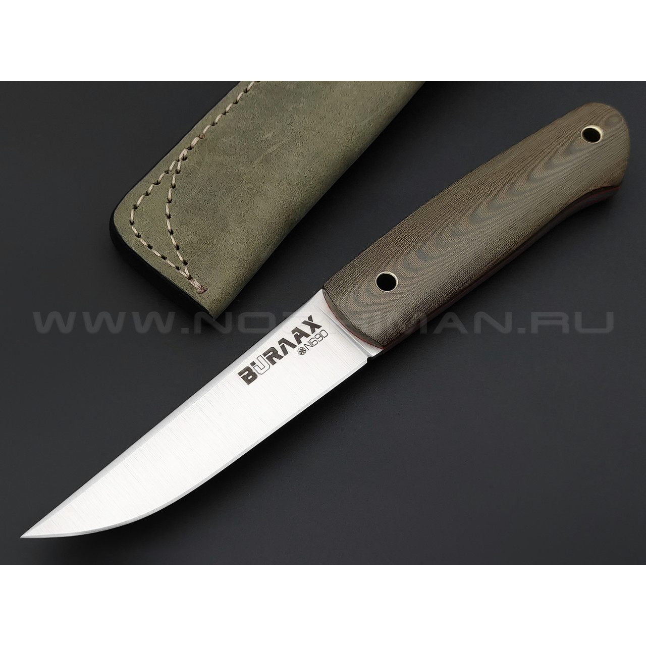 Нож Burlax BX0022 сталь N690, рукоять оливковая микарта