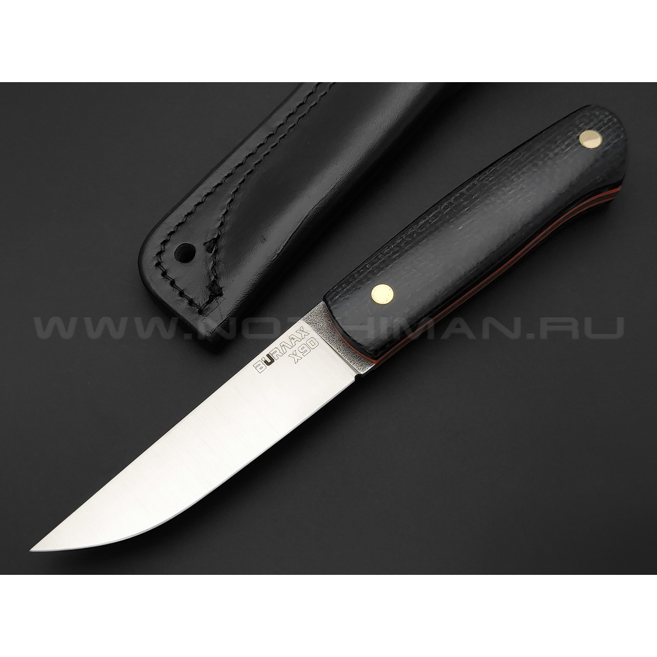 Нож Burlax BX0006 сталь X90, рукоять черная джутовая микарта