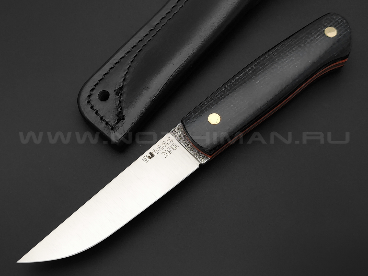 Нож Burlax BX0006 сталь X90, рукоять черная джутовая микарта