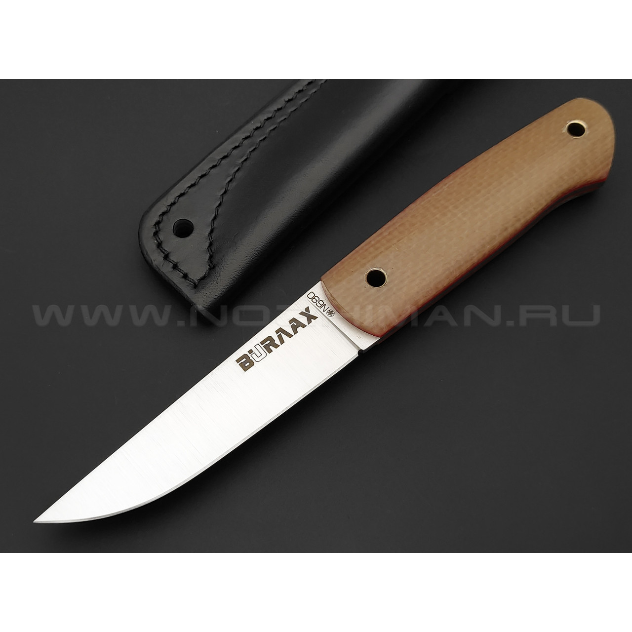 Нож Burlax BX0030 сталь N690, рукоять прозрачная джутовая микарта