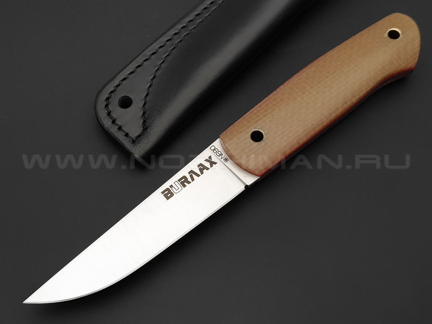 Нож Burlax BX0030 сталь N690, рукоять прозрачная джутовая микарта