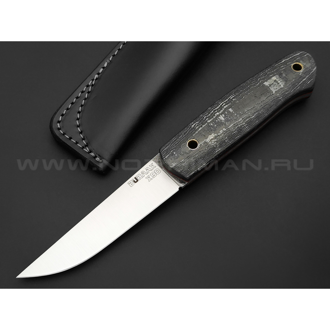 Нож Burlax BX0002 сталь X90, рукоять Carbon fiber, G10 red