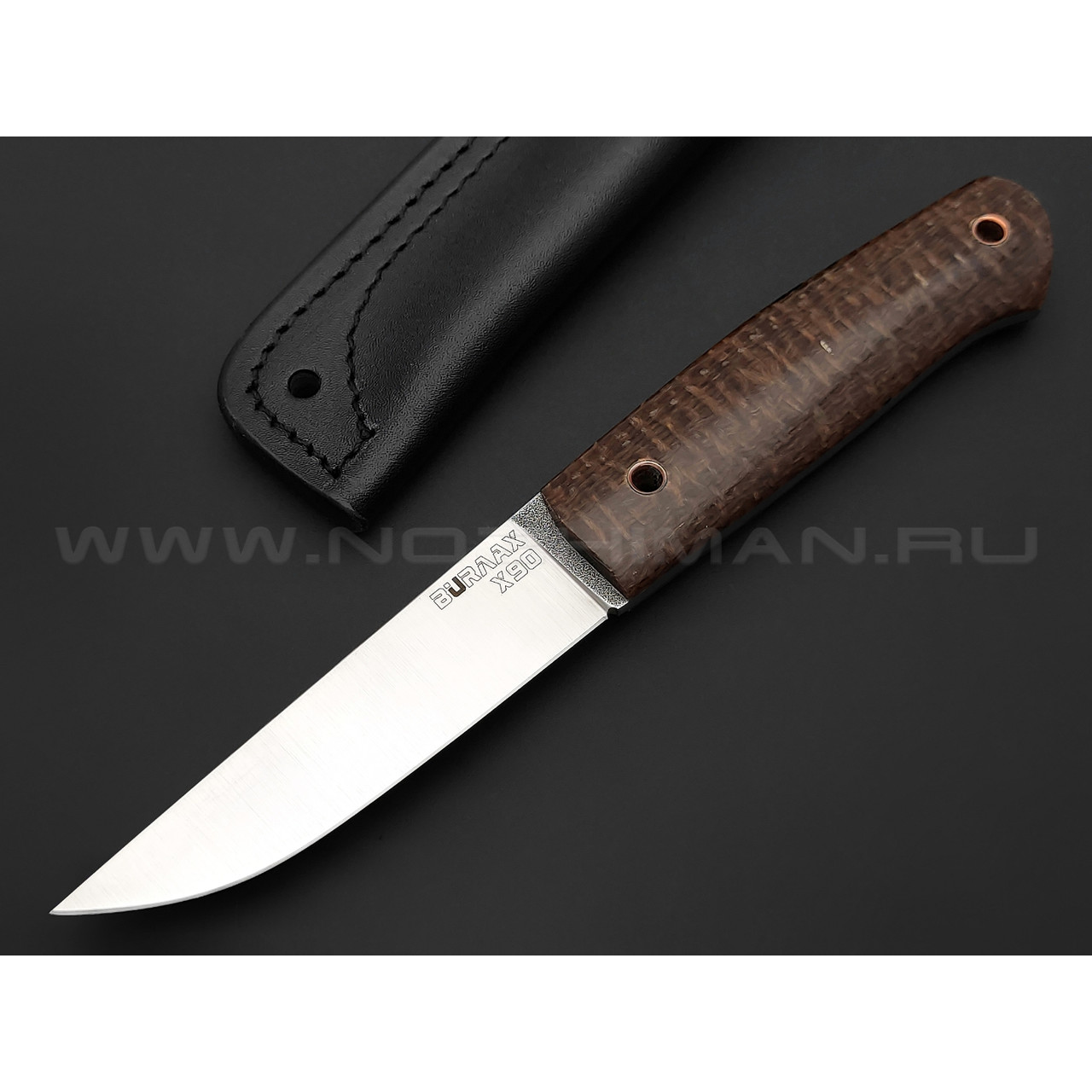 Нож Burlax BX0057 сталь X90, рукоять коричневая джутовая микарта