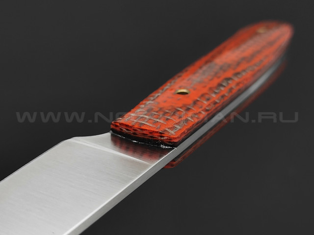 Нож Burlax универсал, сталь ATS-34, рукоять оранжевая джутовая микарта