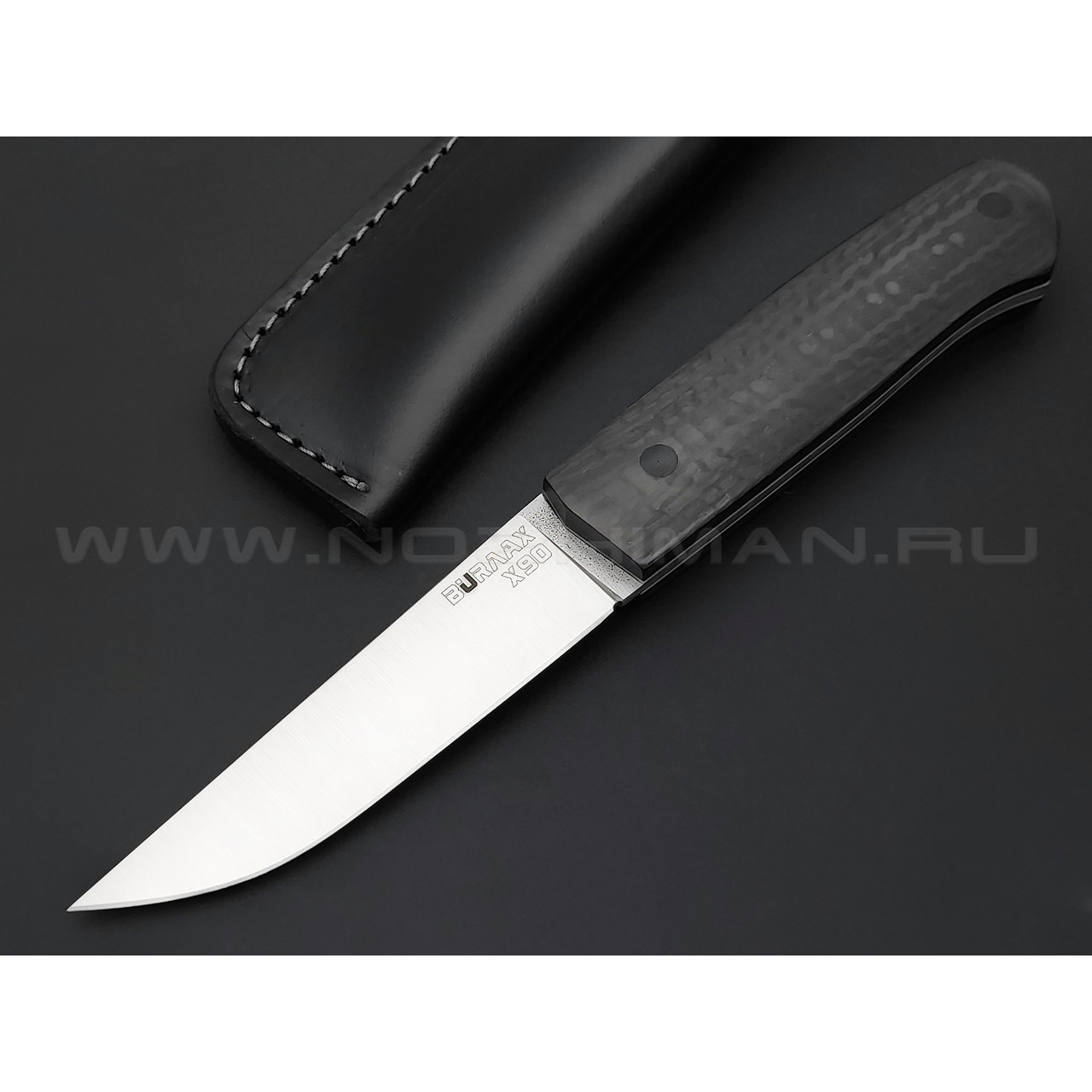 Нож Burlax BX0003 сталь X90, рукоять Carbon fiber, G10 white