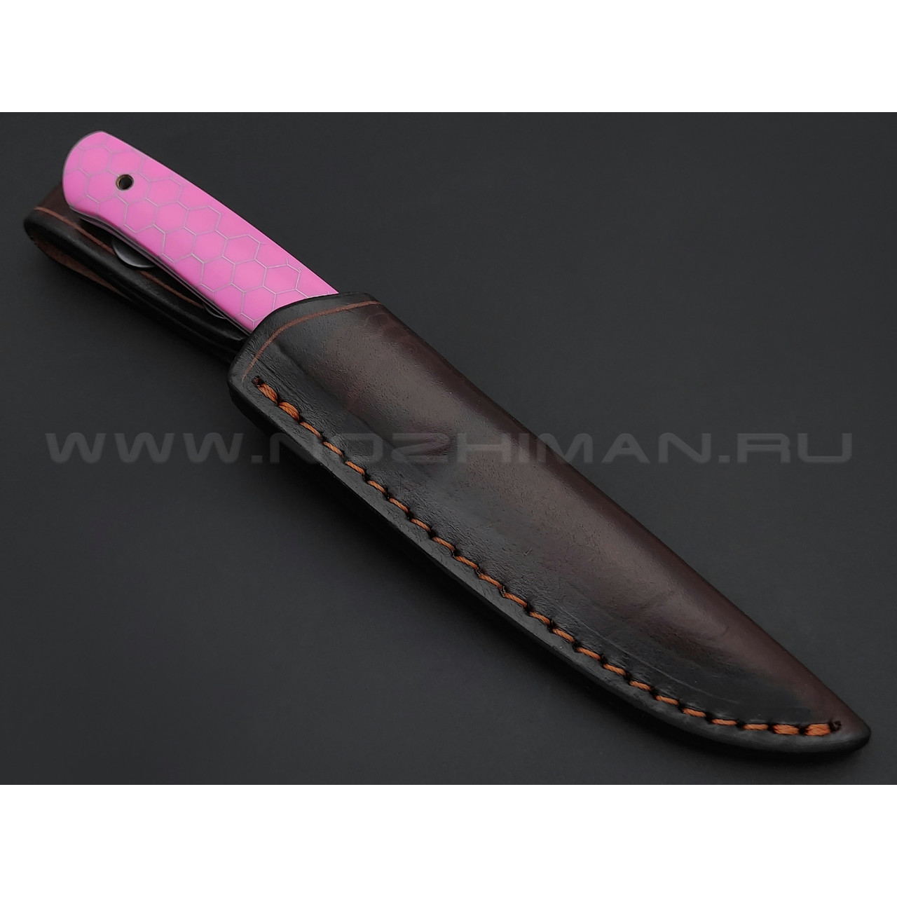 Нож Burlax универсал, сталь Urman дамаск, рукоять C-TEK pink