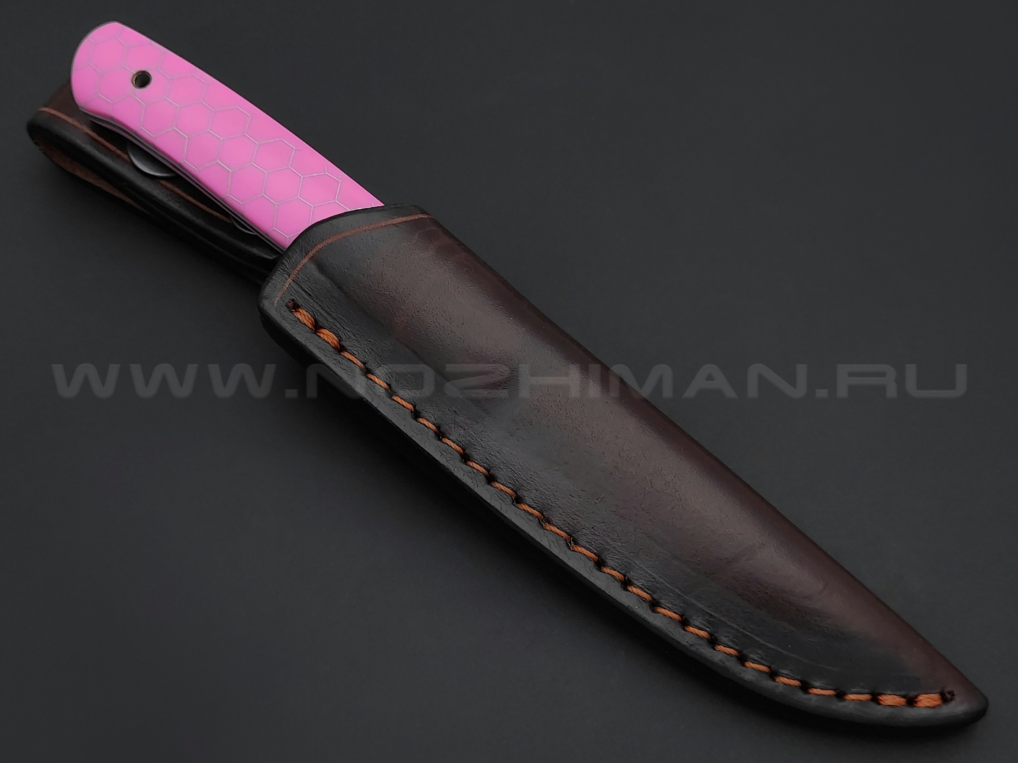 Нож Burlax универсал, сталь Urman дамаск, рукоять C-TEK pink