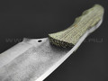 Нож-тяпка Burlax сталь Aus10Co, рукоять зеленая джутовая микарта