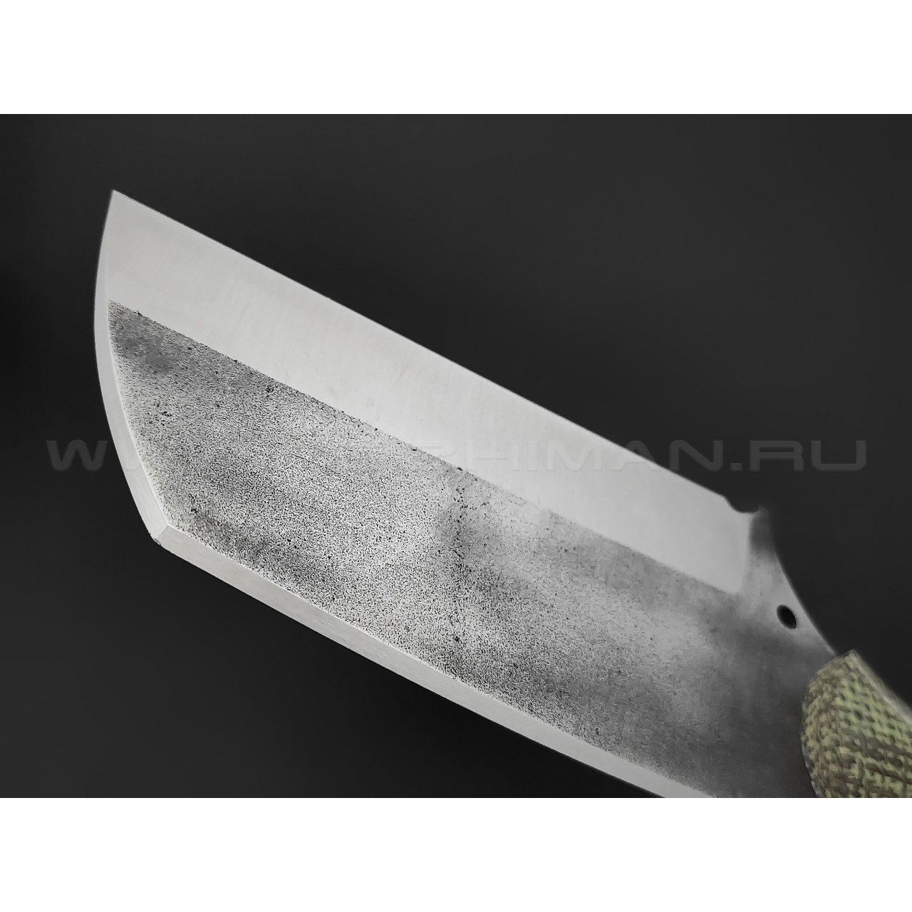 Нож-тяпка Burlax сталь Aus10Co, рукоять зеленая джутовая микарта