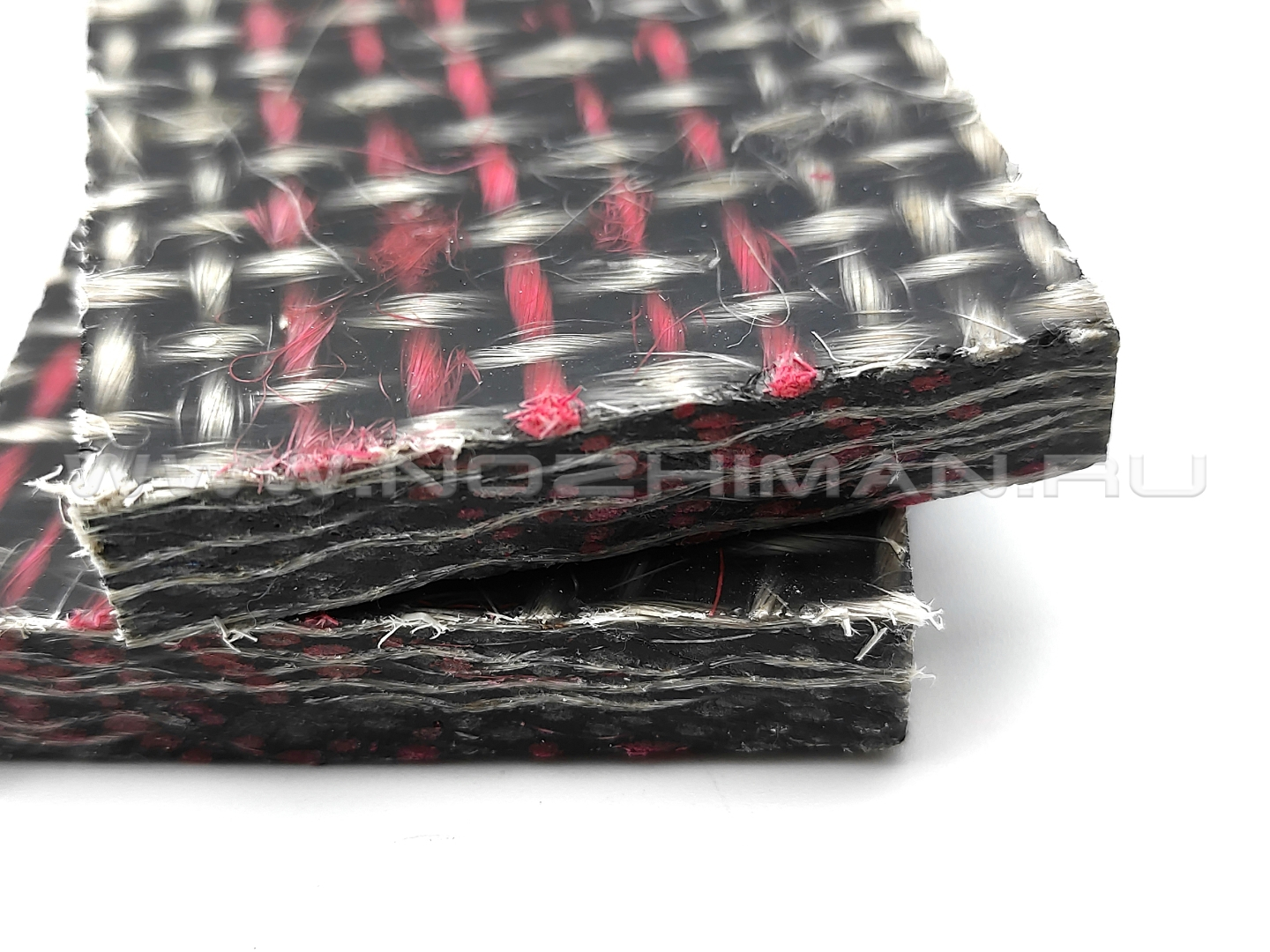 Черно-красная джутовая микарта 133х47х8.5 мм плашка