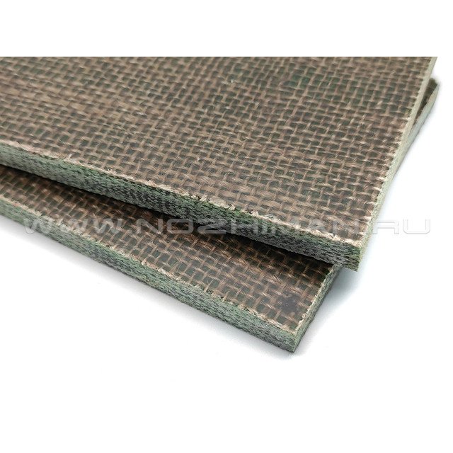 Зеленая джутовая микарта 130х90х8.5 мм, Jute Micarta Jungle
