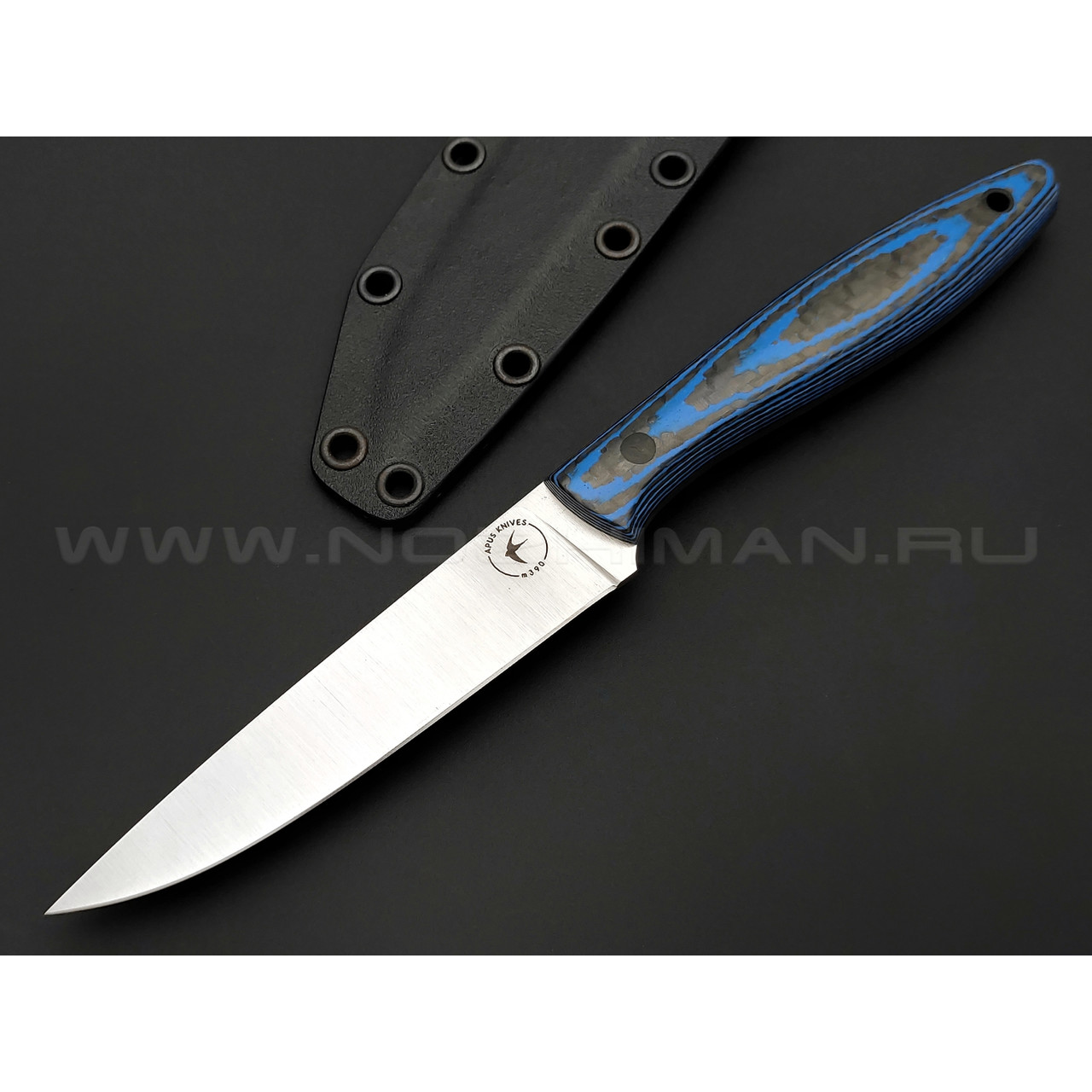 Апус нож Paring сталь M390, рукоять хаотичный карбон