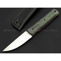 Нож Burlax Fin-Standard BX0020 сталь Aus10Co, рукоять зеленая микарта