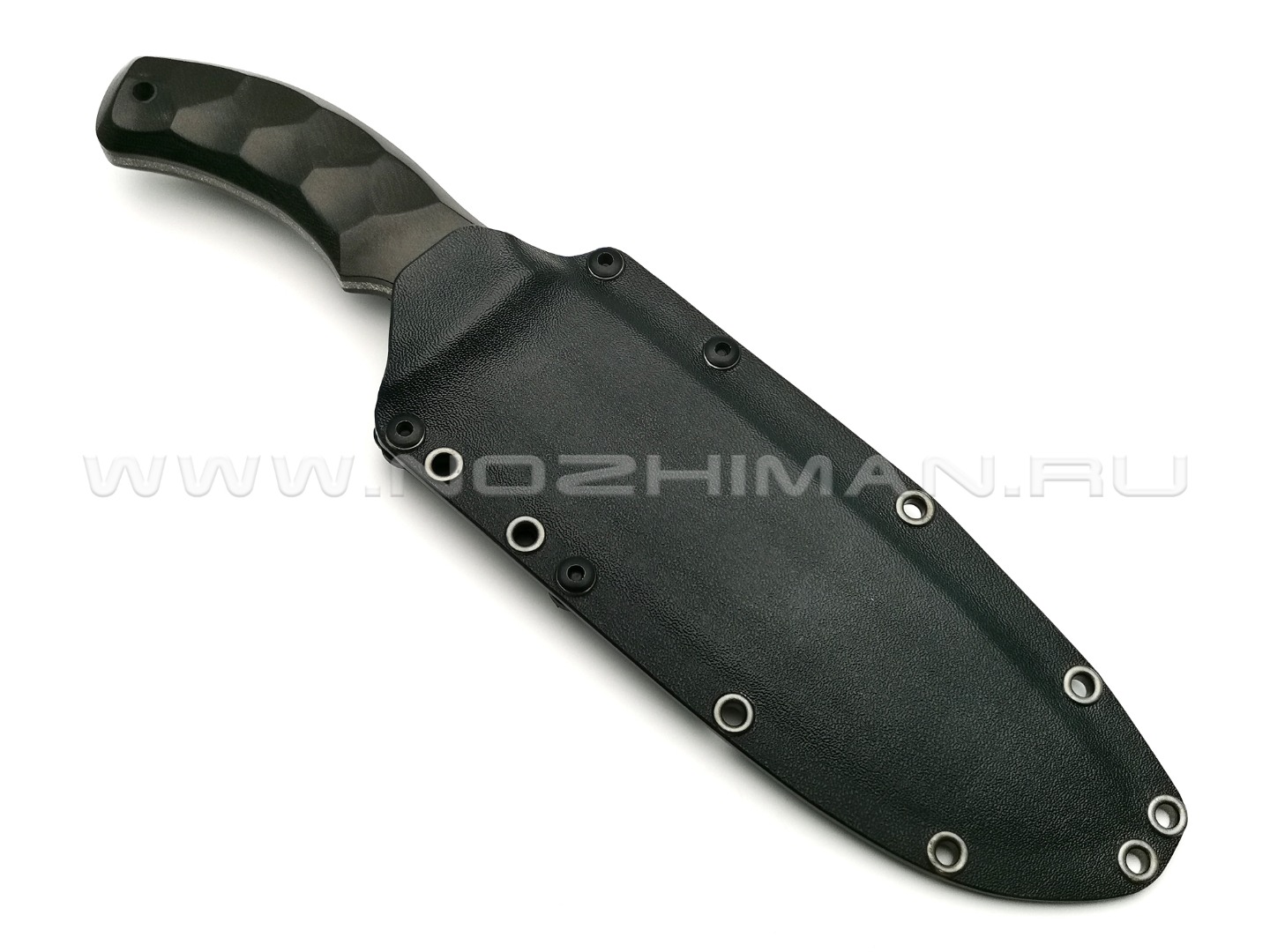Волчий Век нож Команданте XL Custom сталь PGK WA blackwash, рукоять черная микарта