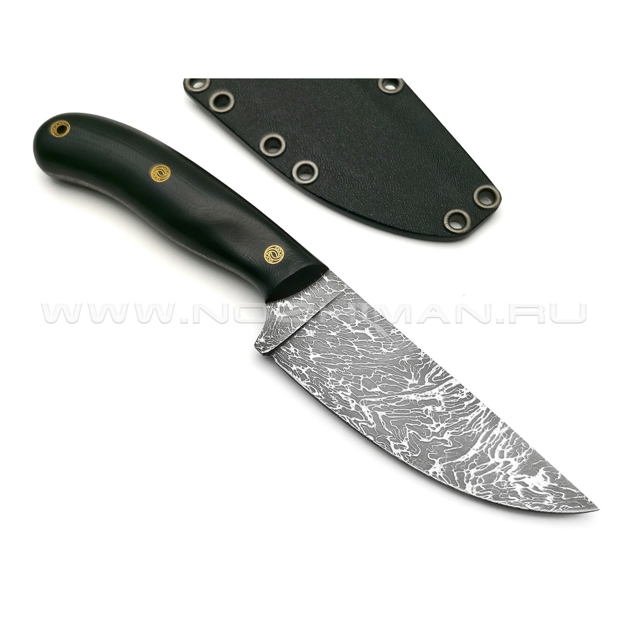 Волчий Век нож Mark-I Custom сталь Niolox WA дамаскаж, рукоять G10 black