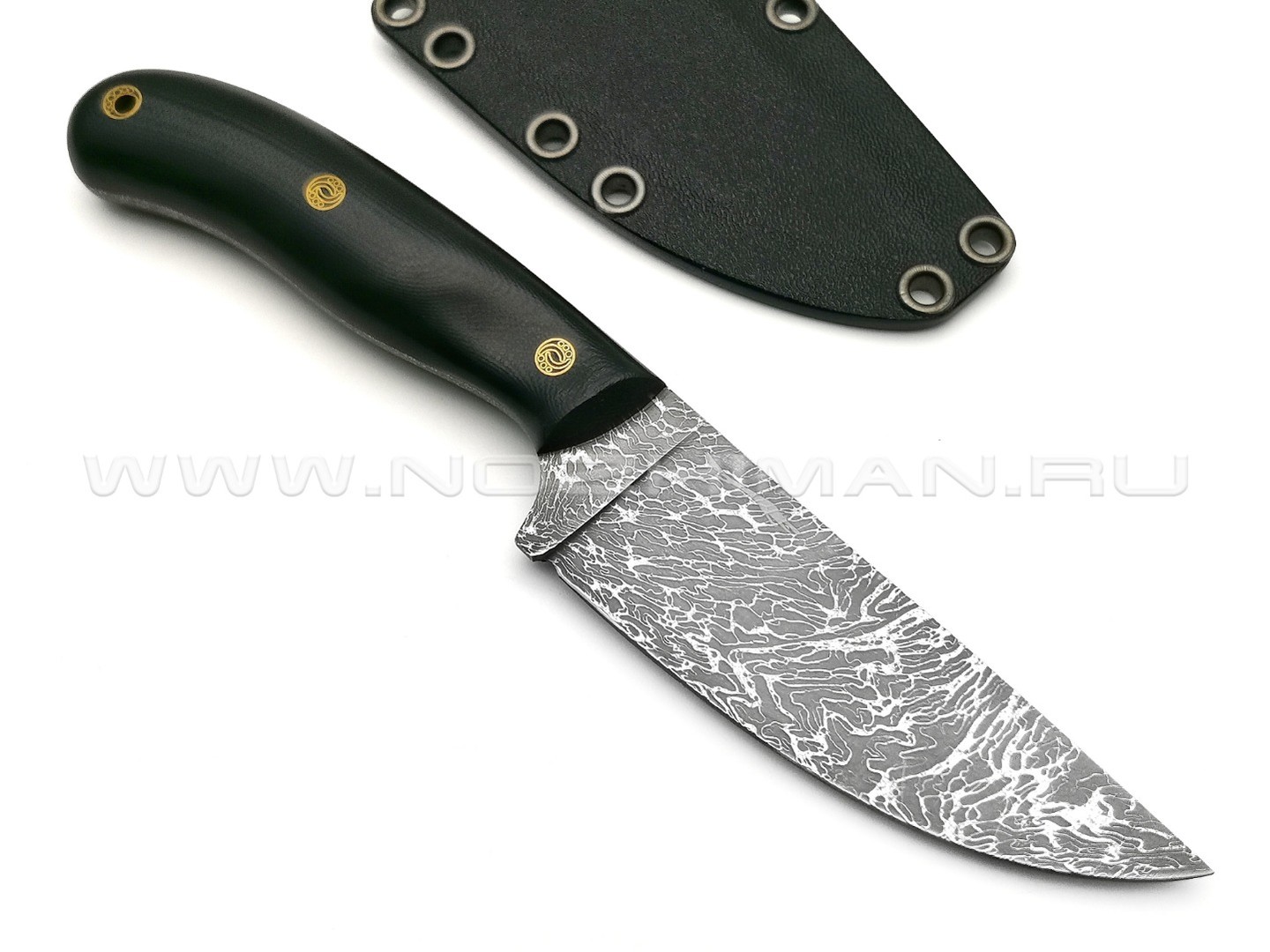 Волчий Век нож Mark-I Custom сталь Niolox WA дамаскаж, рукоять G10 black