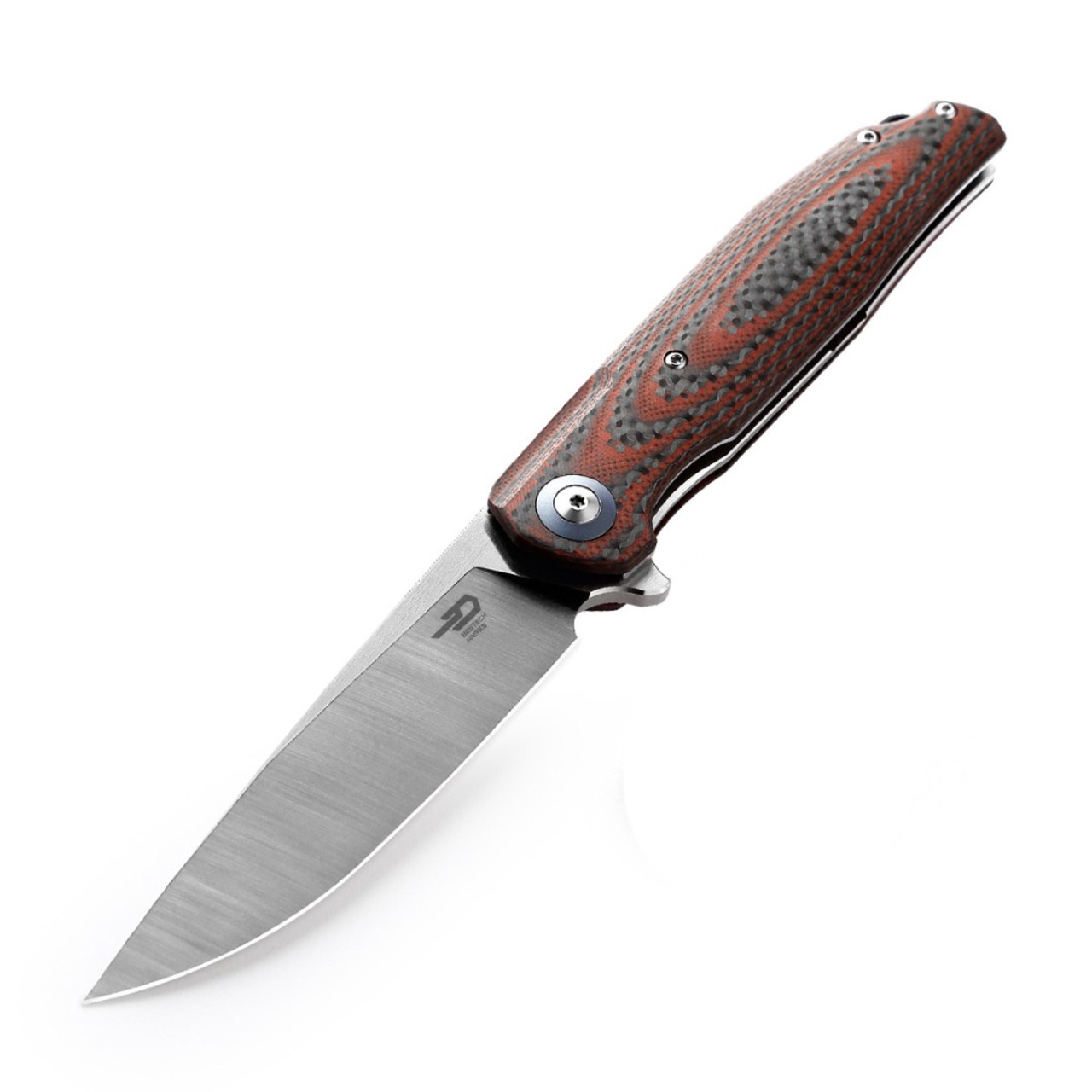 Нож Bestech Ascot BG19F сталь D2, рукоять Carbon fiber, G10 red