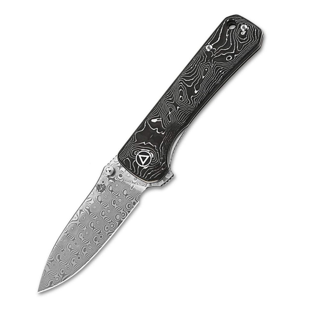 Нож QSP Hawk QS131-Q сталь Damascus, рукоять Aluminium Foil Carbon fiber