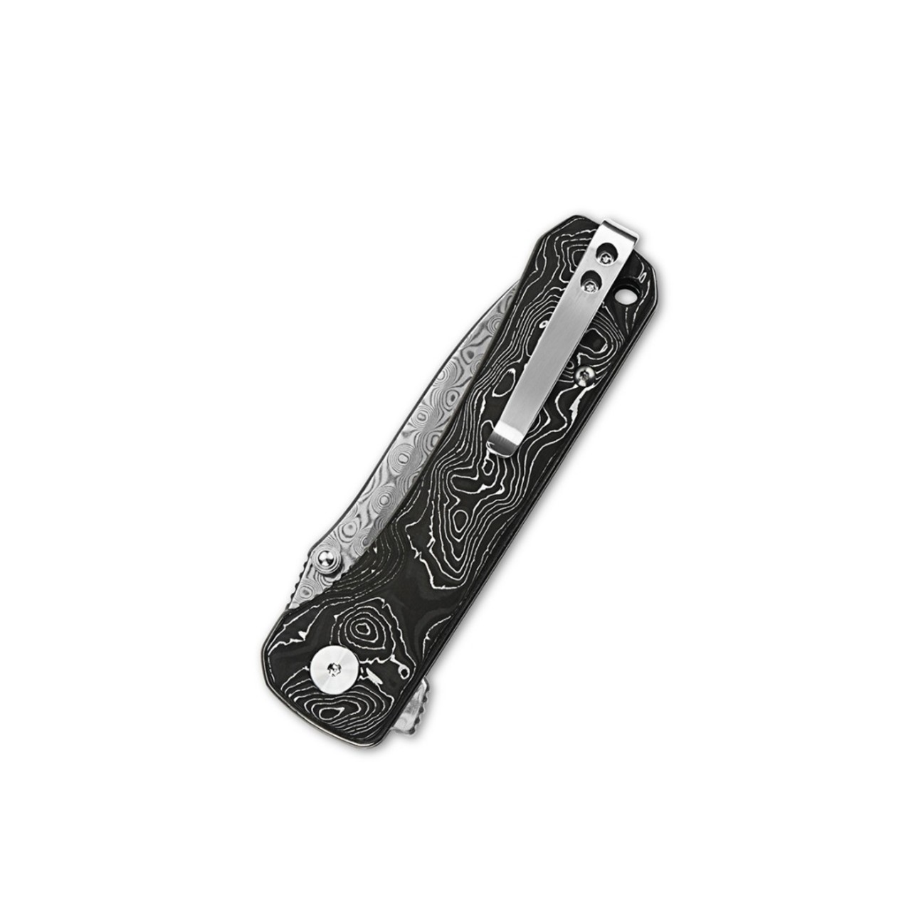 Нож QSP Hawk QS131-Q сталь Damascus, рукоять Aluminium Foil Carbon fiber