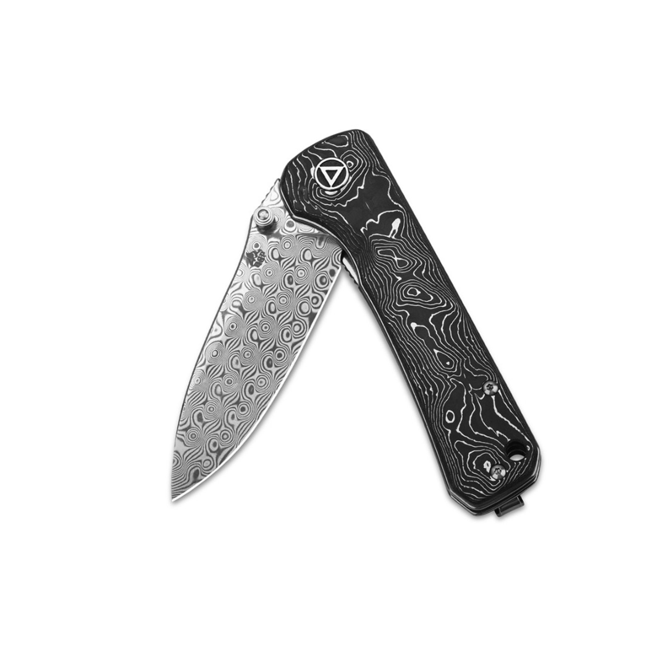 Нож QSP Hawk QS131-Q сталь Damascus, рукоять Aluminium Foil Carbon fiber