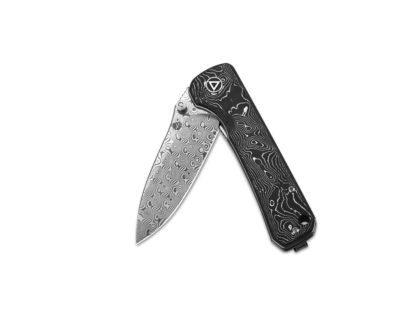 Нож QSP Hawk QS131-Q сталь Damascus, рукоять Aluminium Foil Carbon fiber