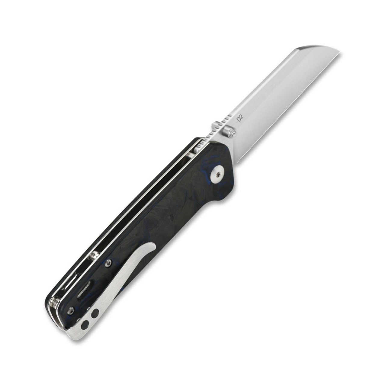 Нож QSP Penguin QS130-TBL сталь D2, рукоять Carbon fiber Blue