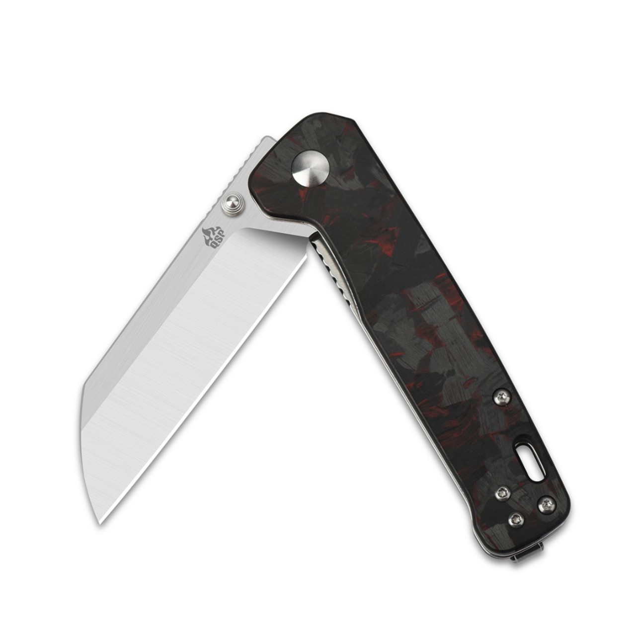 Нож QSP Penguin QS130-TRD сталь D2, рукоять Carbon fiber Red