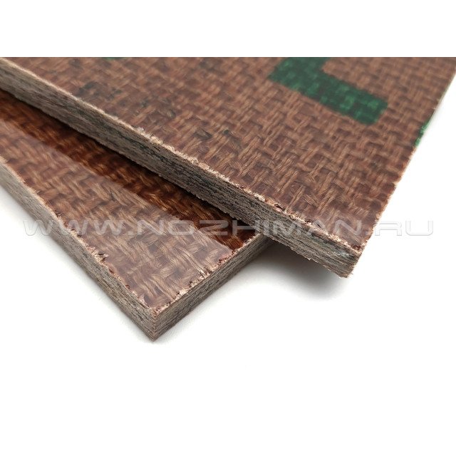 Коричневая джутовая микарта 130х90х9 мм Jute Micarta Toffee