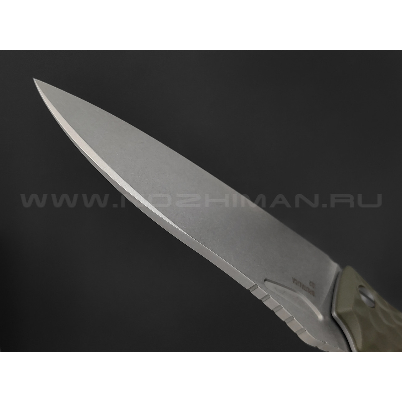 Brutalica нож Ponomar Folder, сталь D2 стоунвош, рукоять G10 olive