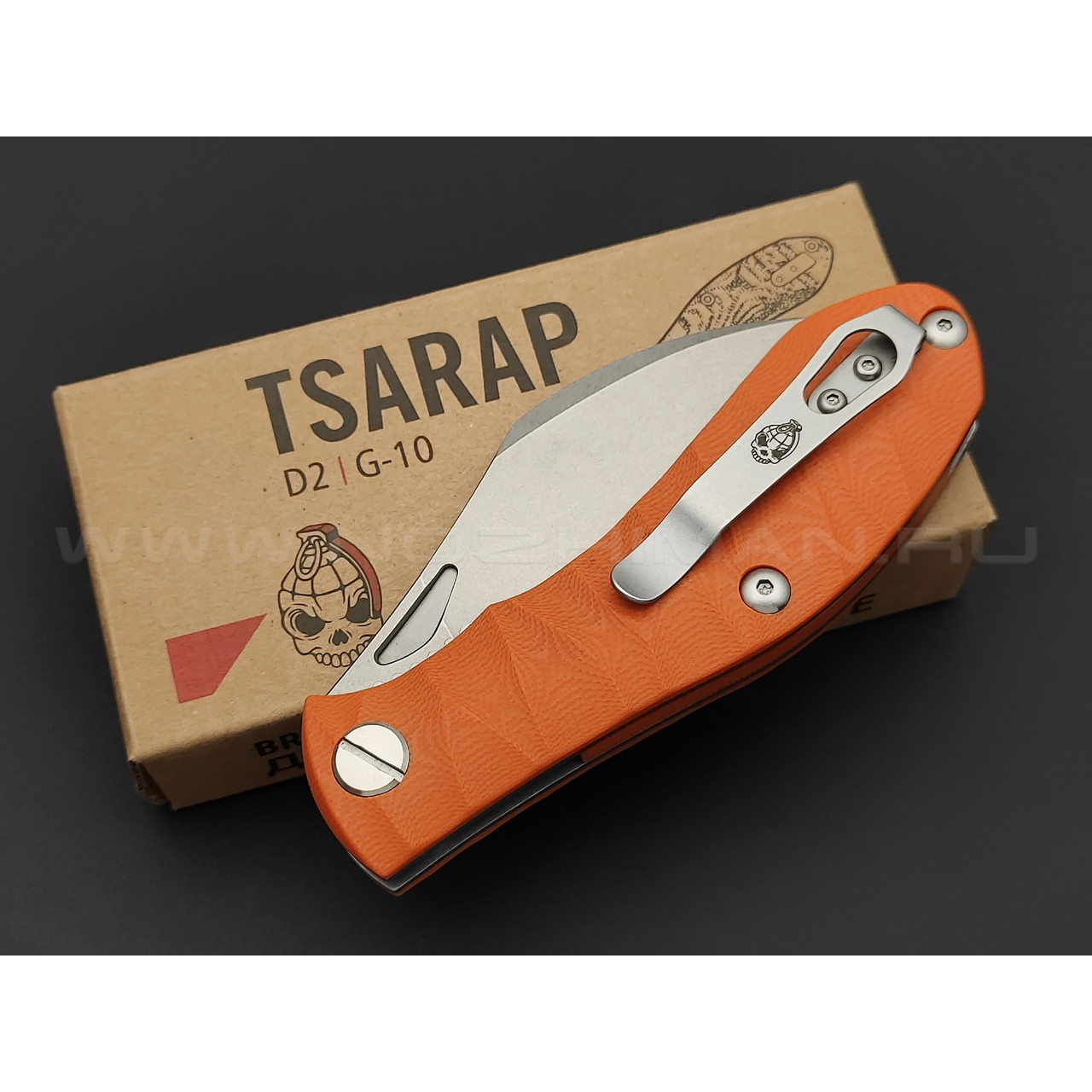 Нож Brutalica Tsarap, сталь D2, рукоять G10 orange